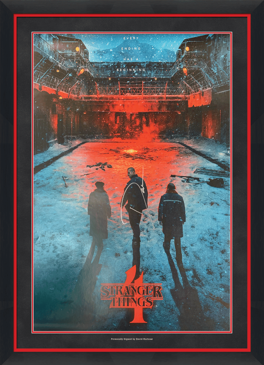 Stranger Things Framed Poster Signed by David Harbour - Memorabilia Framers Shop